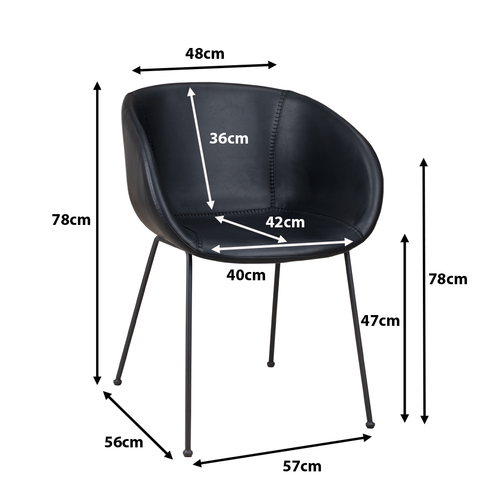 Polsterstuhl Estara Antique Black Ma?e