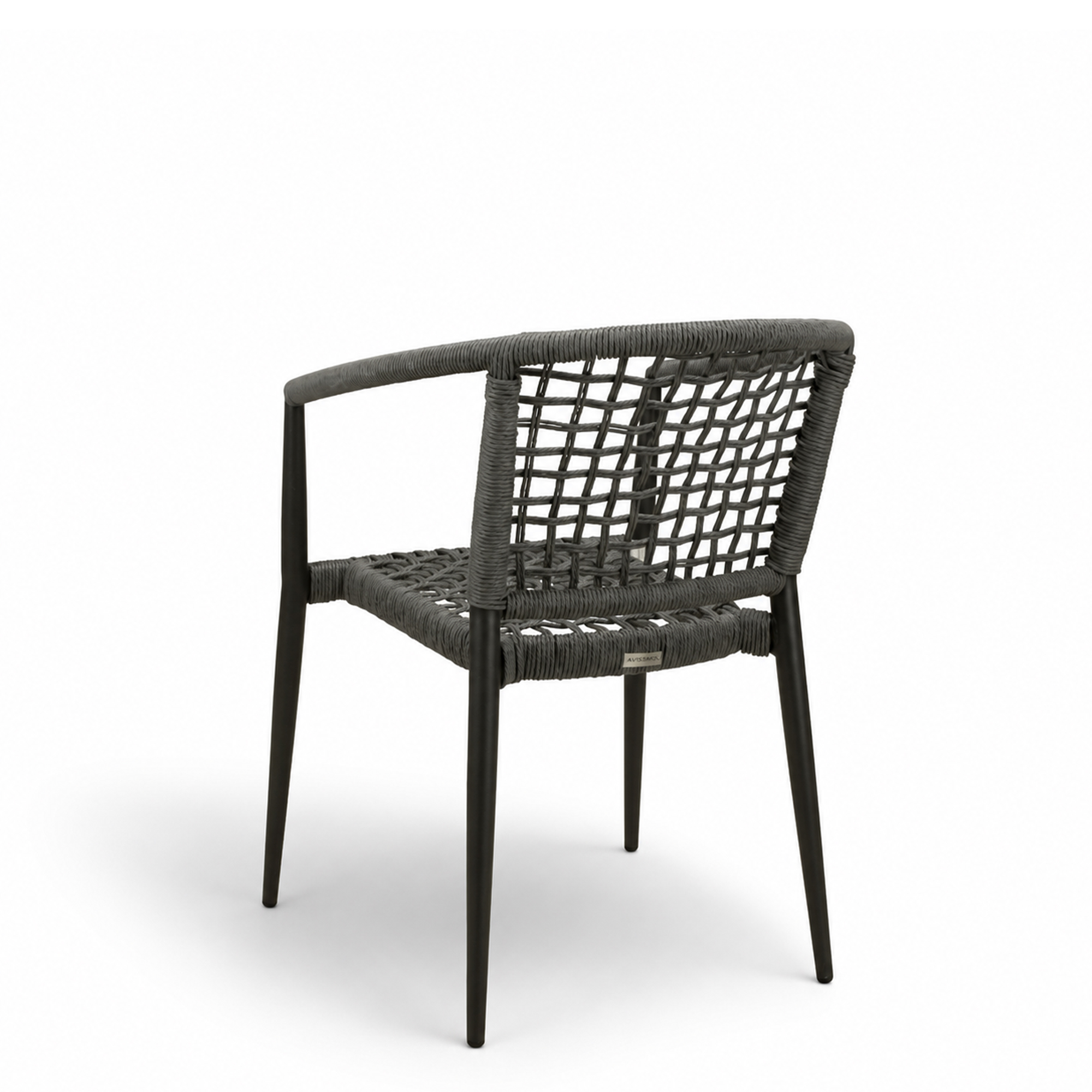 Outdoorstuhl mit Geflecht Calderas grey - Rueckansicht