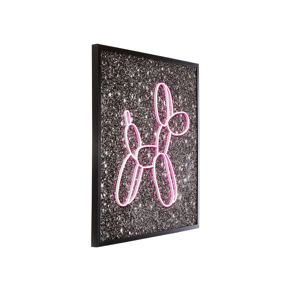 Glasbild Balloon Dog LED