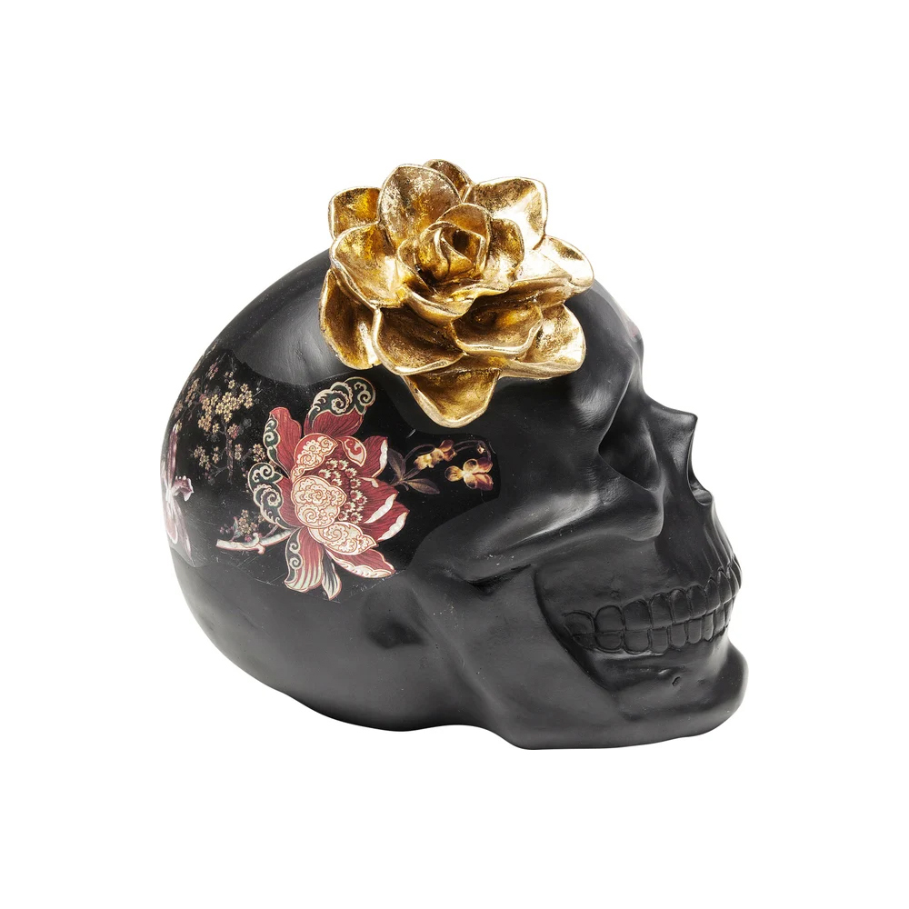 Deko Objekt Flower Skull 22cm