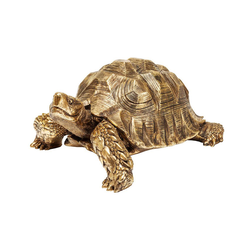 Deko Figur Turtle Gold Groß