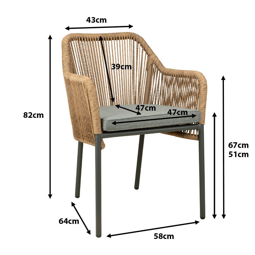 Outdoorstuhl Baleris Natur Ma?e