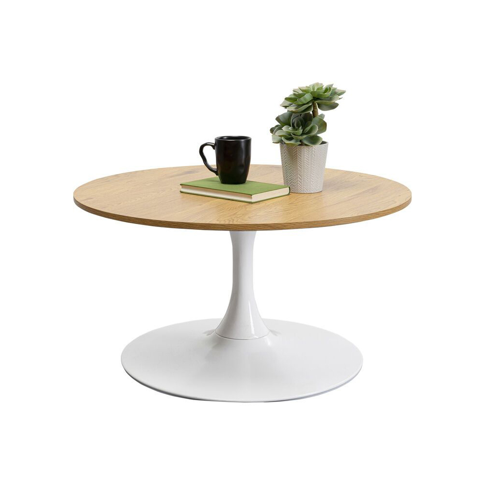 Couchtisch Schickeria Eiche Weiß Ø80cm
