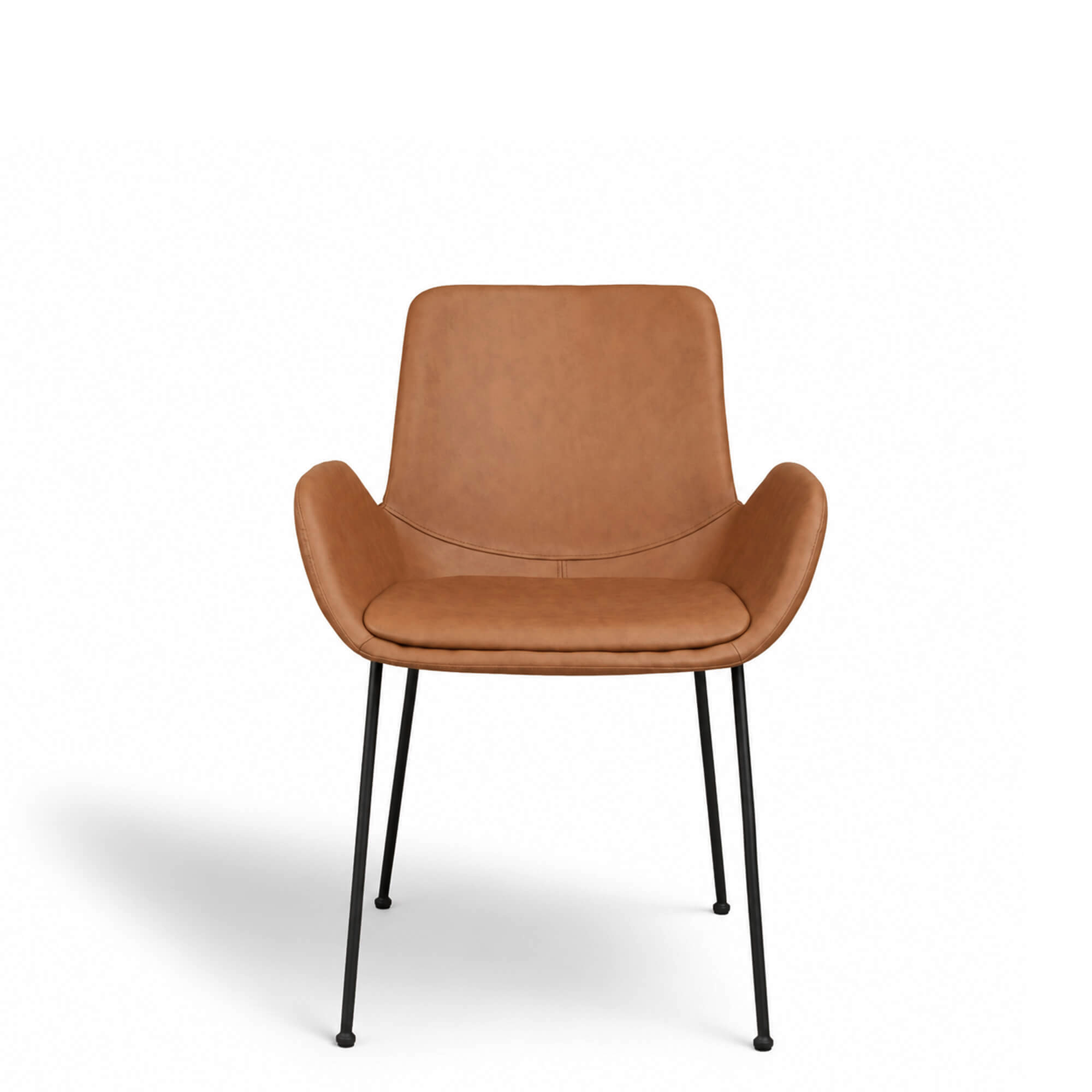 Gastronomiestuehle Polsterstühle Rito Arm brown - Frontal