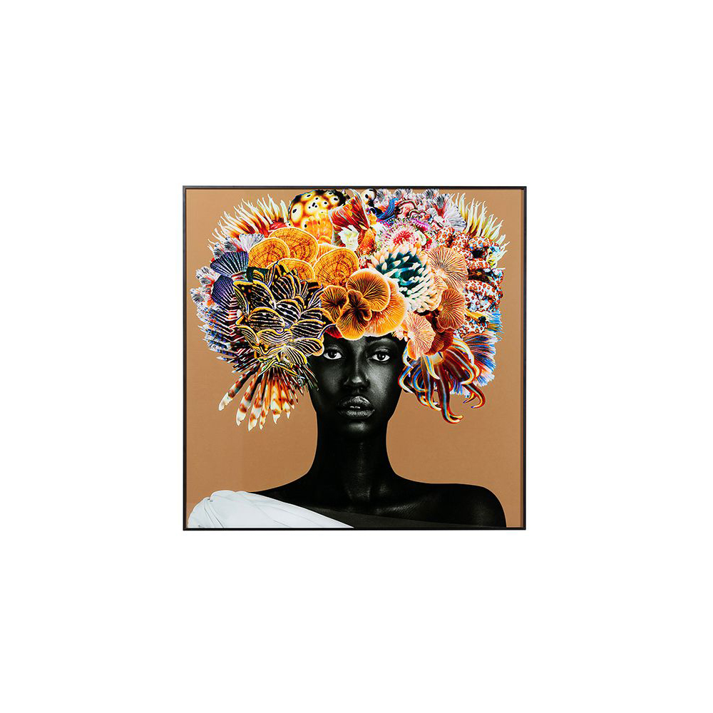 Gerahmtes Bild Flower Hair 120 x 120 cm