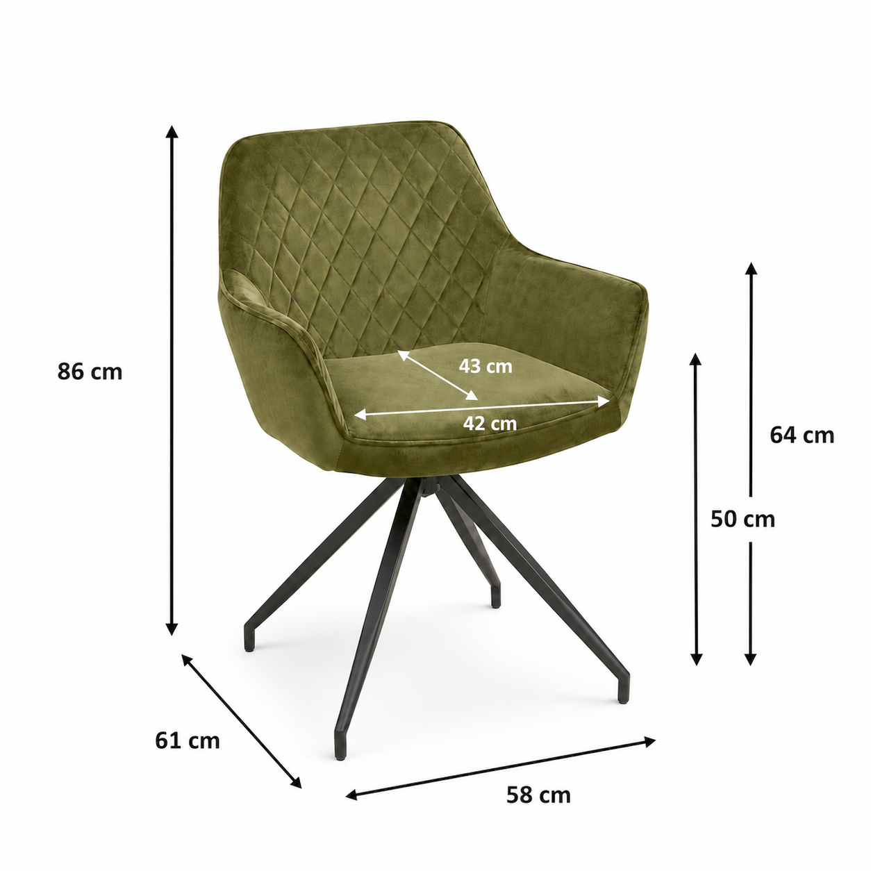 Polsterstuhl Lenoro Arm Quartz 503 | Drehgestell Ma?e
