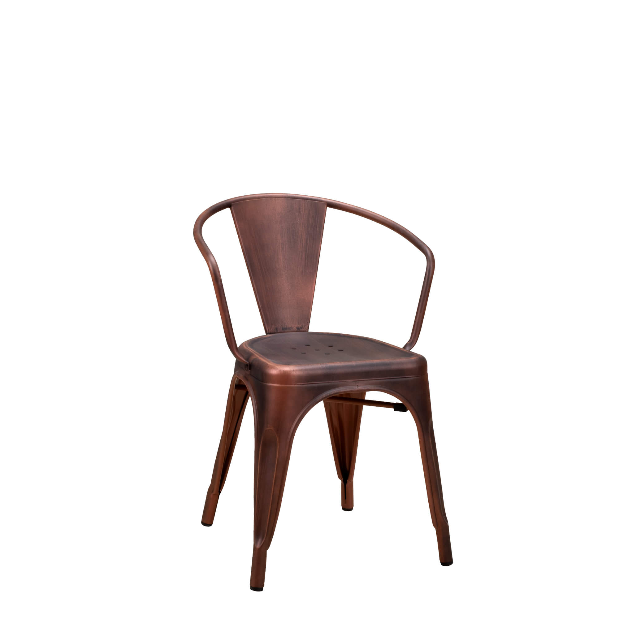 Metallstuhl Tixar Arm copper – Vorderansicht