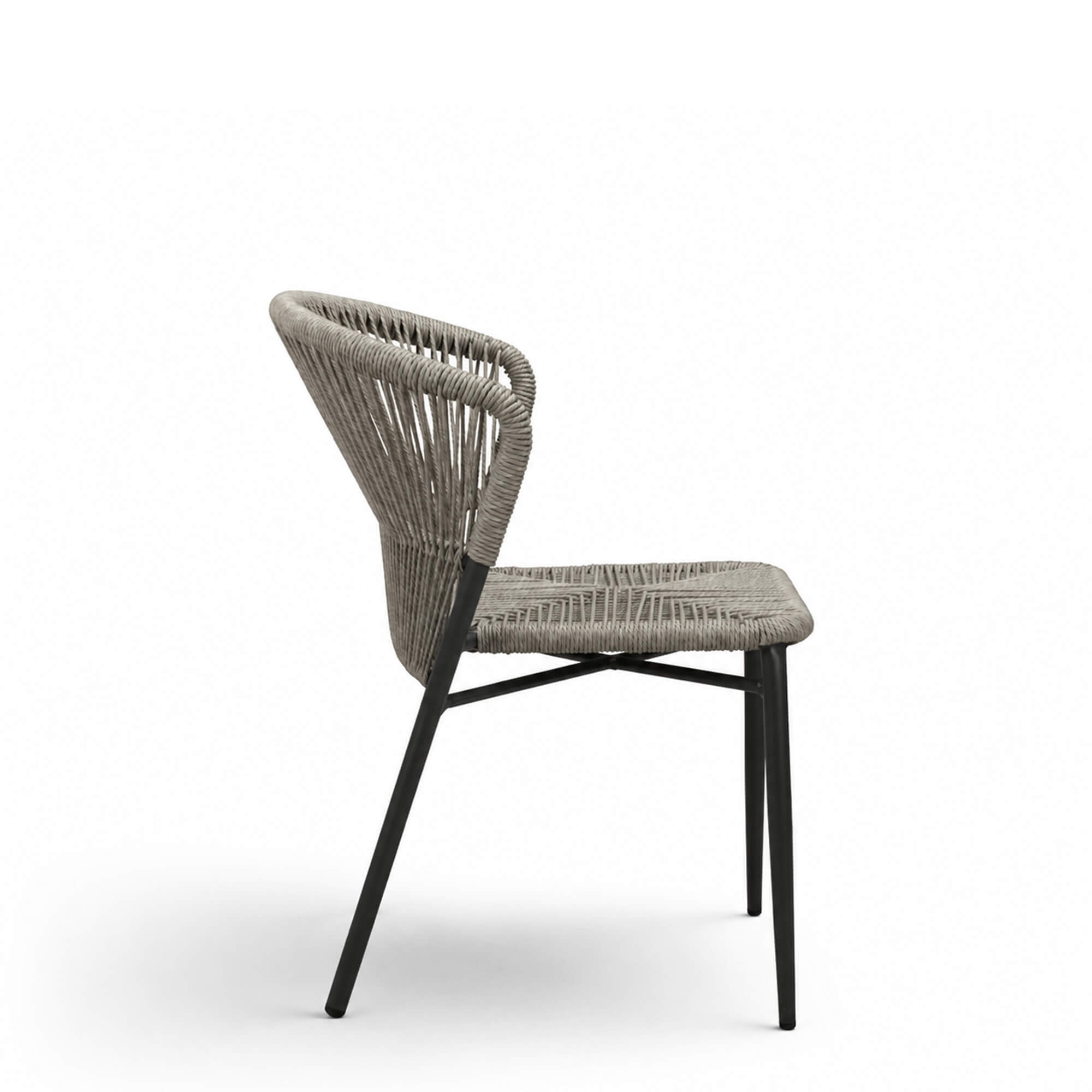 Gastronomiestuehle Outdoorstuehle Elefino silvergrey - Seitenansicht