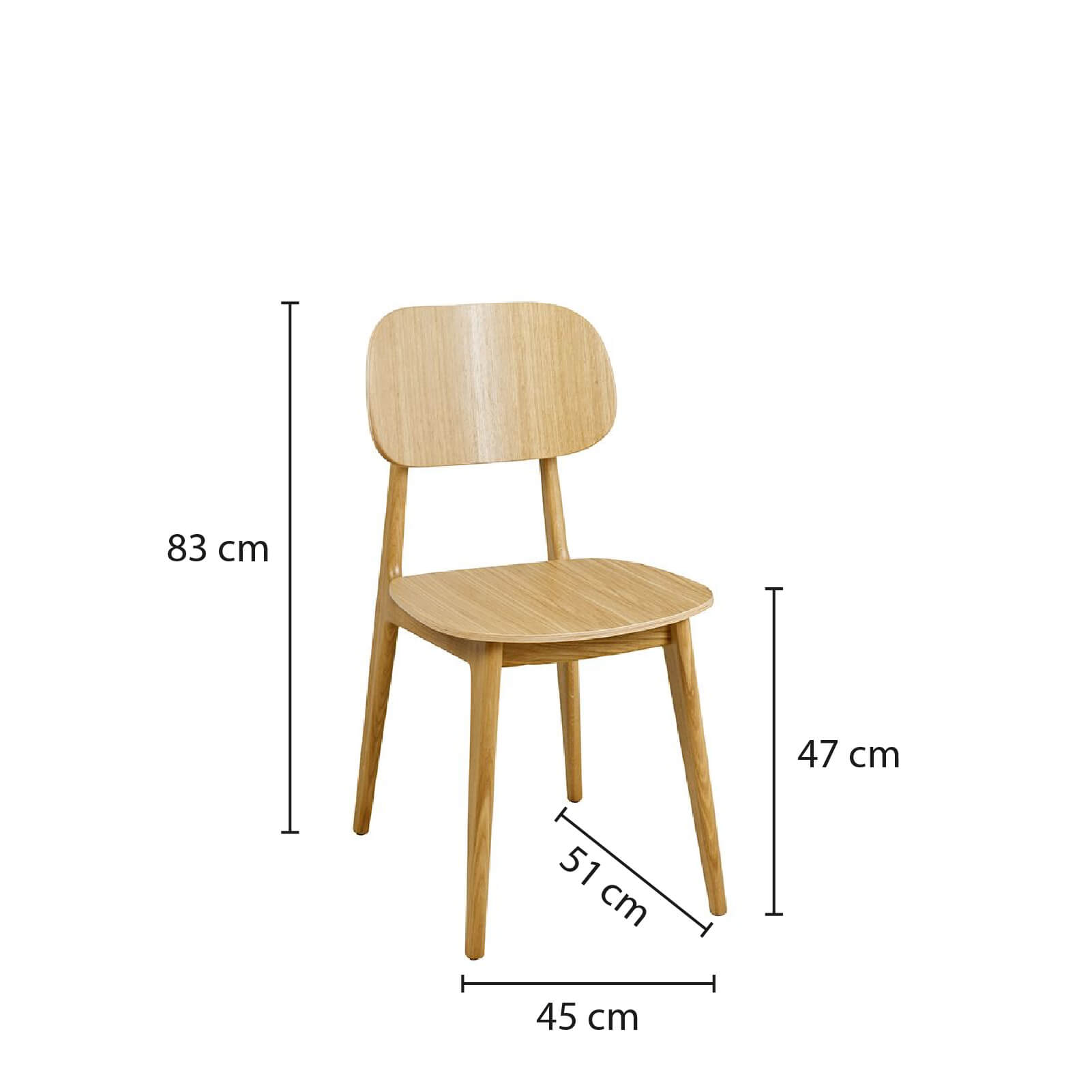 Holzstuhl Cumpo H Eiche Ma?e