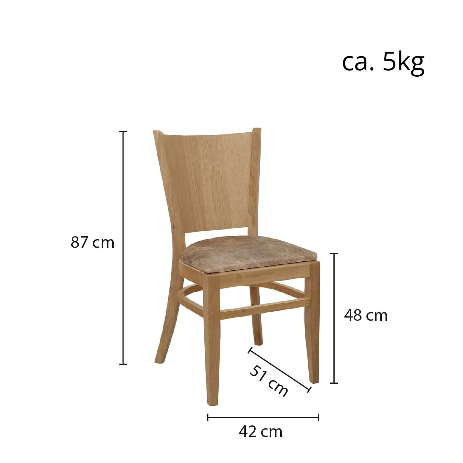 Holzstuhl Saravo Plus P ST Eiche Ma?e