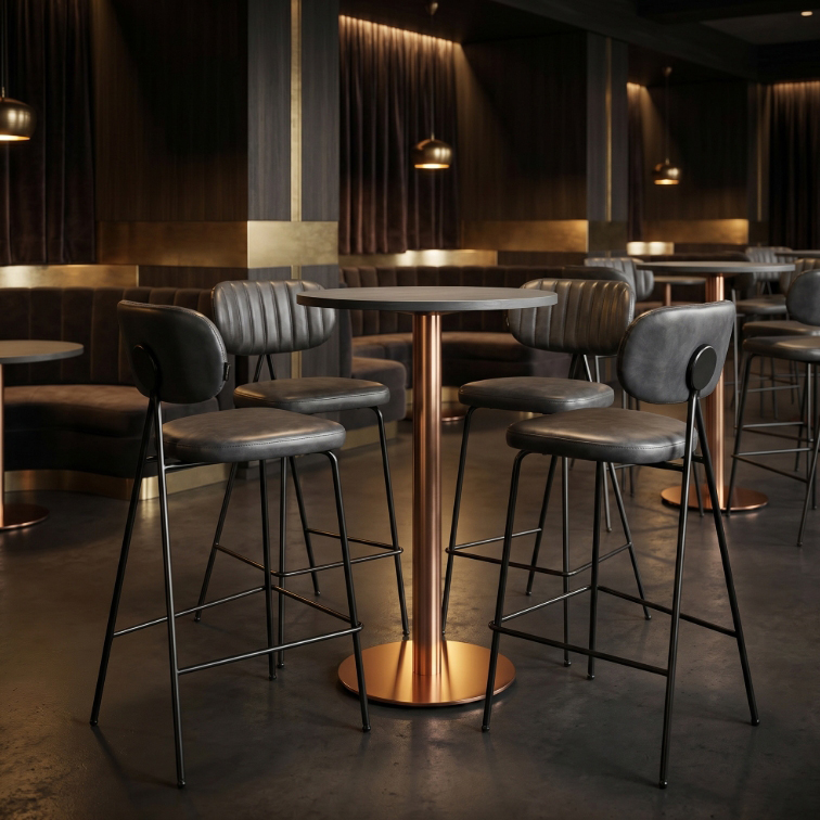 Marino Copper 400 H kupferfarbenes Tischgestell – Milieubild Restaurant
