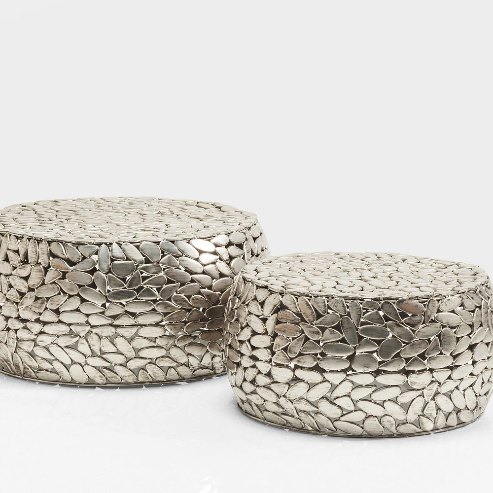Couchtisch Pebbles Deluxe Silber (2/Set)