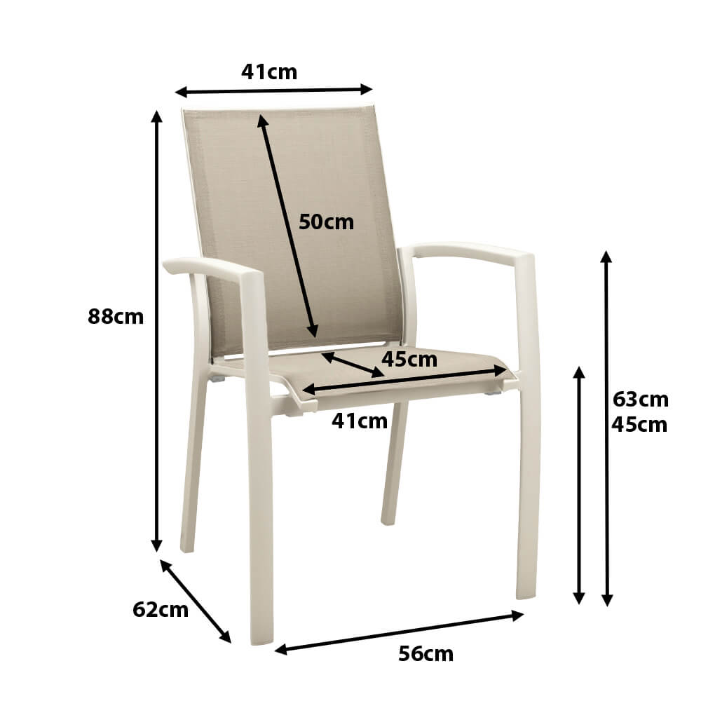 Outdoorstuhl Gomera Cream Taupe Ma?e