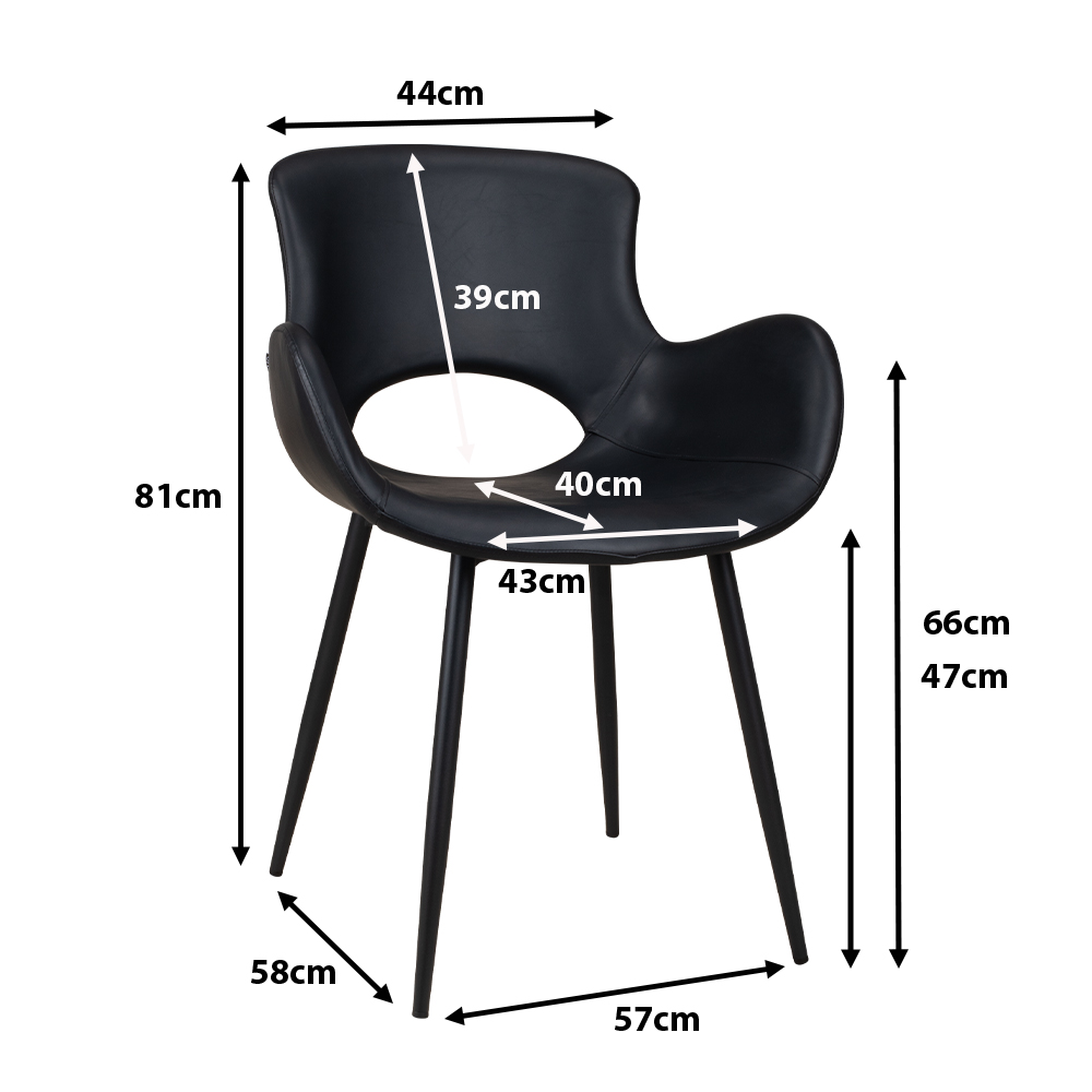 Polsterstuhl Alero Antique Black Ma?e
