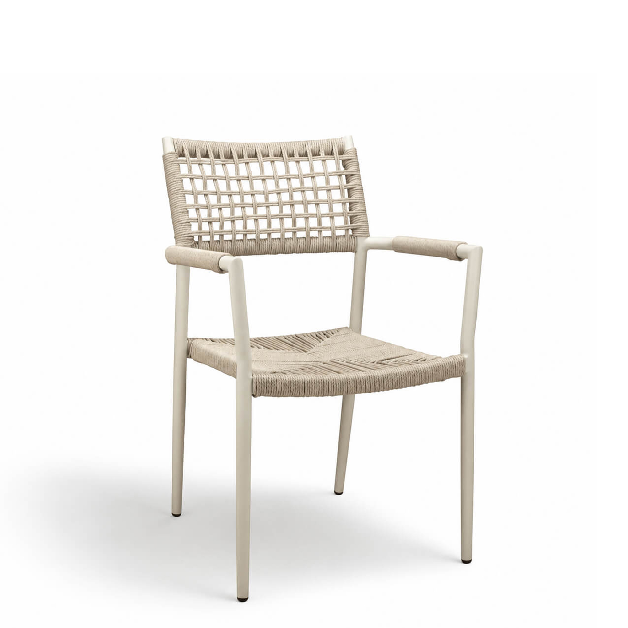 Outdoorstuhl mit Geflecht Sisson creme - Vorderansicht