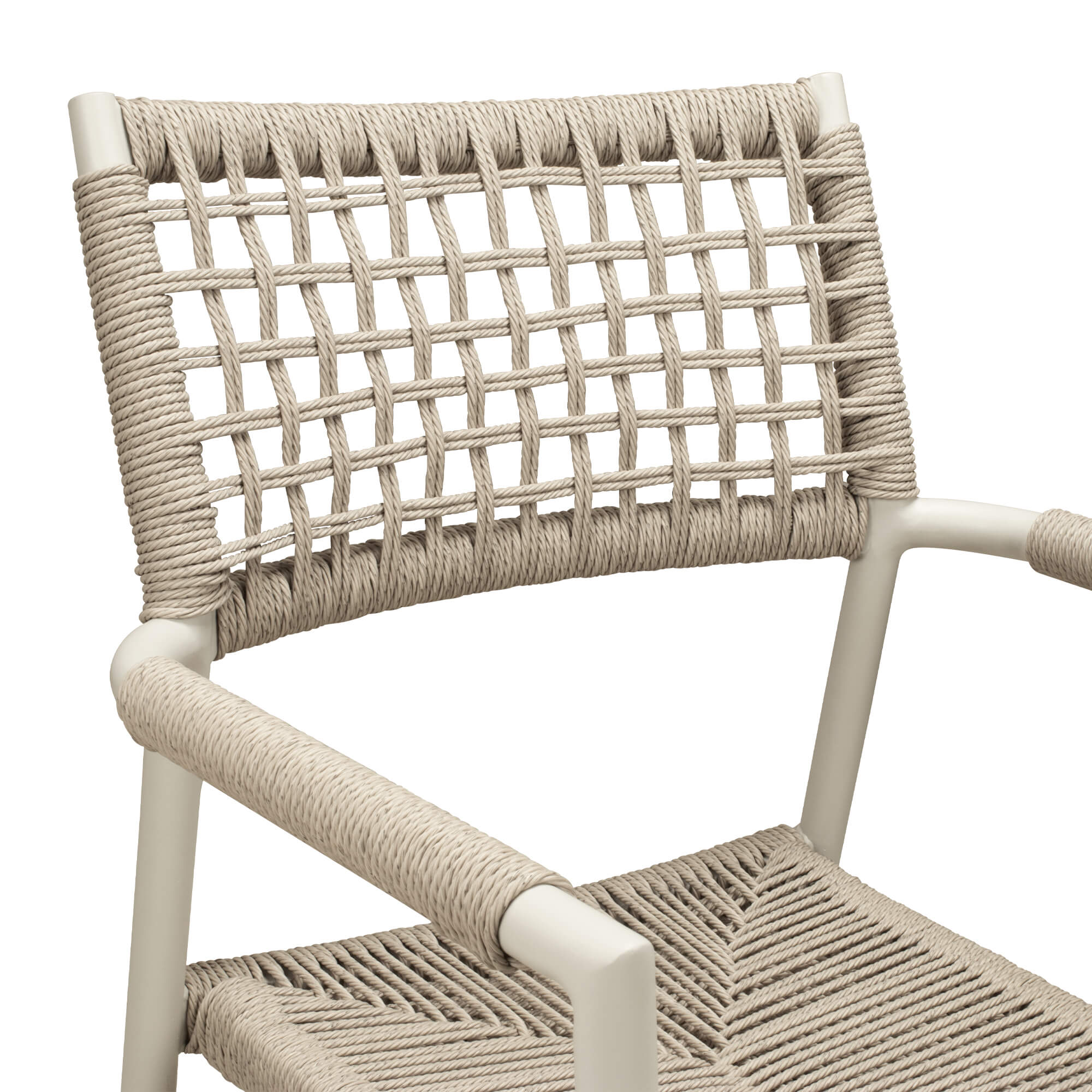 Outdoorstuhl mit Geflecht Sisson Cream - Armlehne