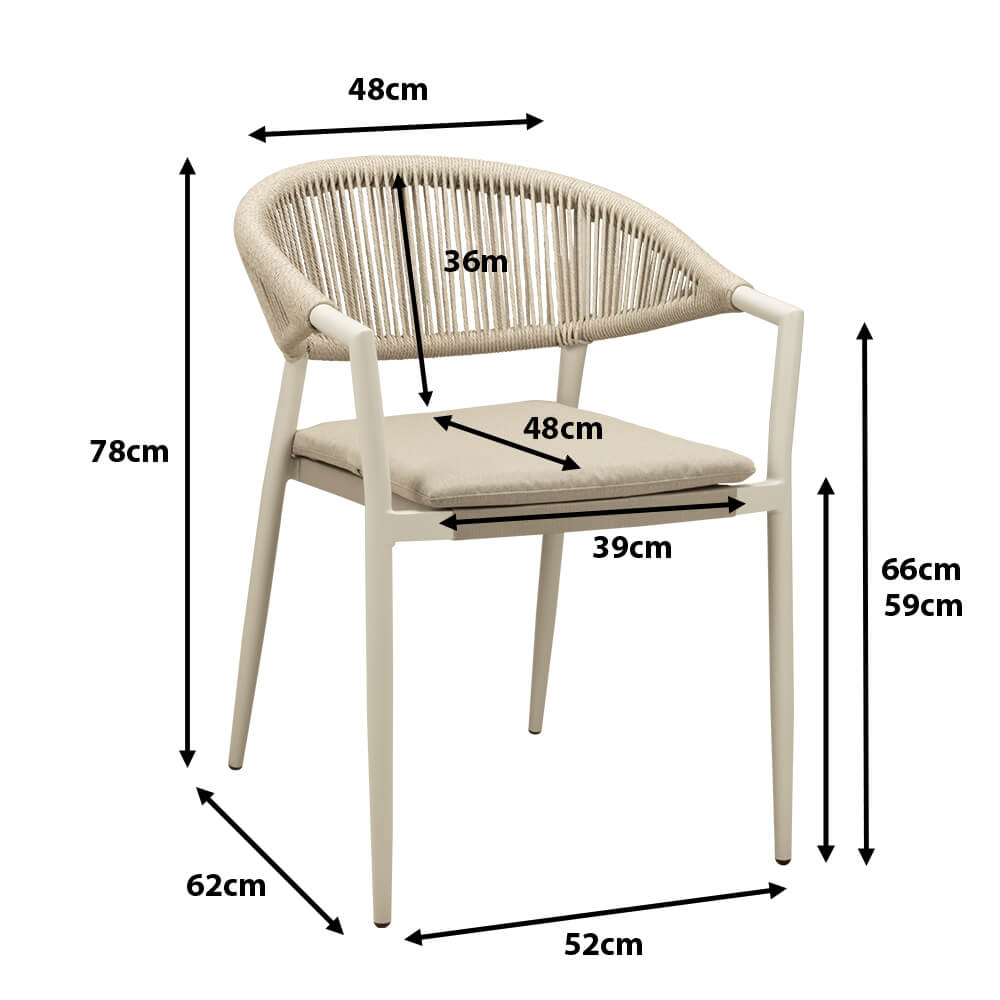 Outdoorstuhl Elcabo Cream Ma?e
