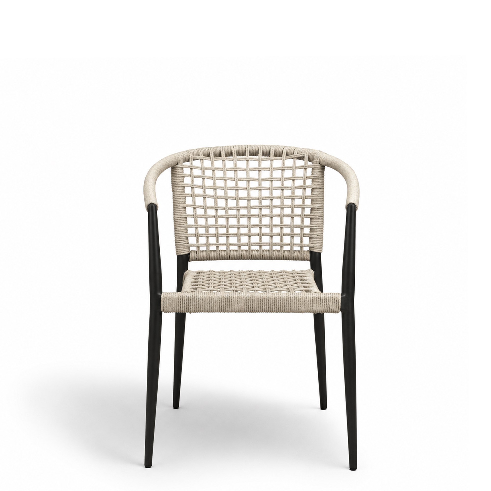 Outdoorstuhl mit Geflecht Calderas creme - Frontal