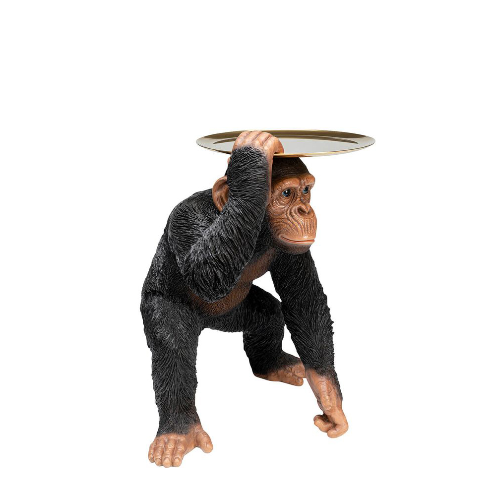 Deko Figur Butler Playing Chimp Schwarz 52cm