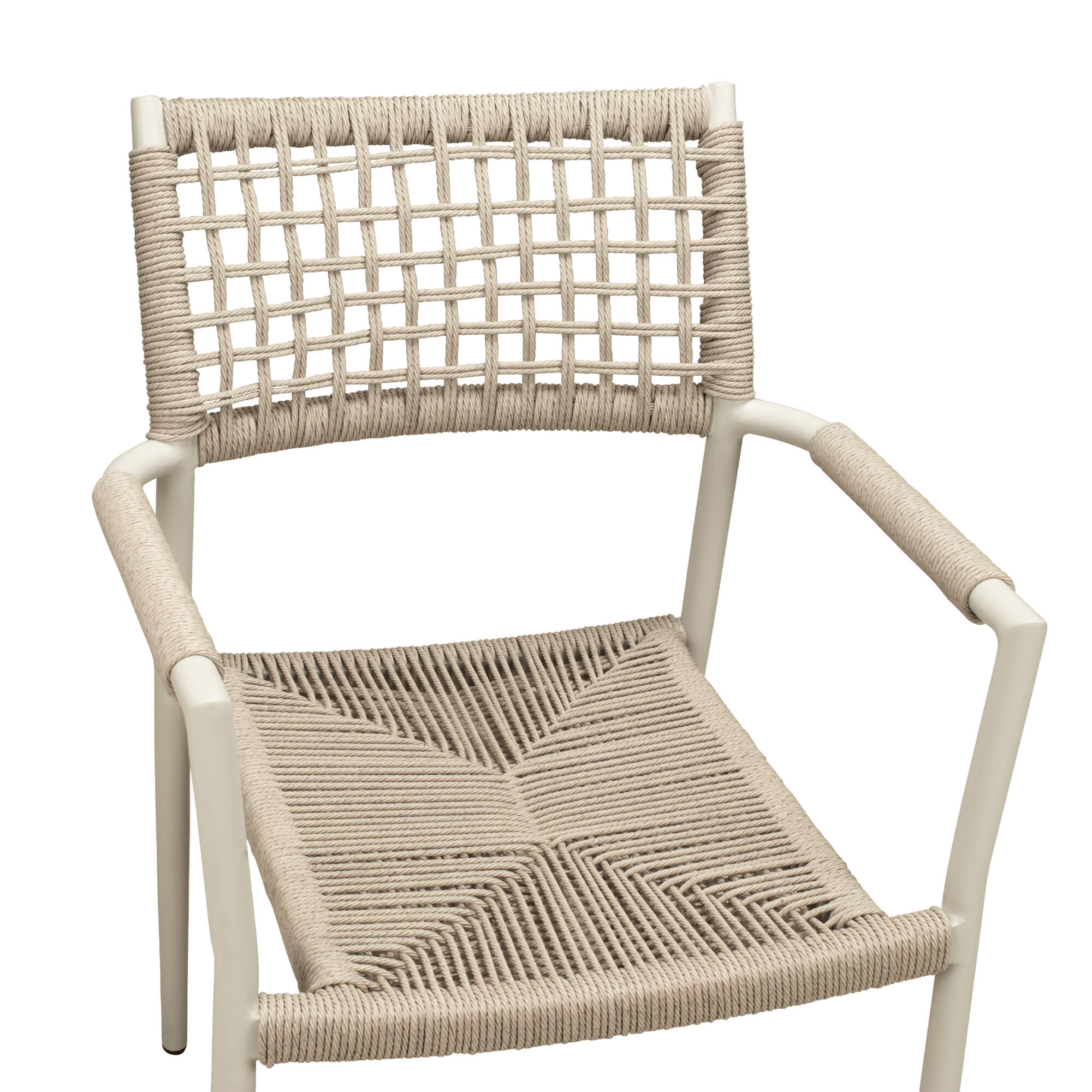 Outdoorstuhl mit Geflecht Sisson Cream - Sitzflaeche