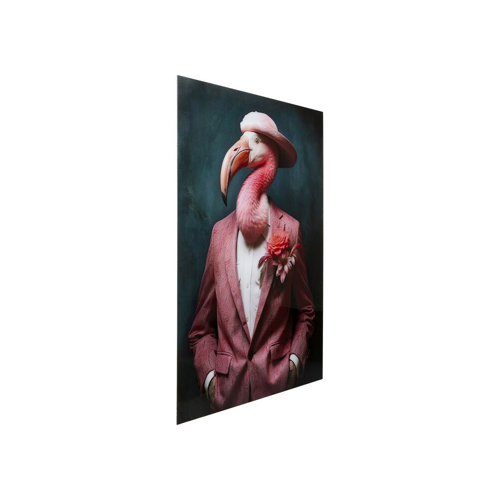 Glasbild Mister Flamingo