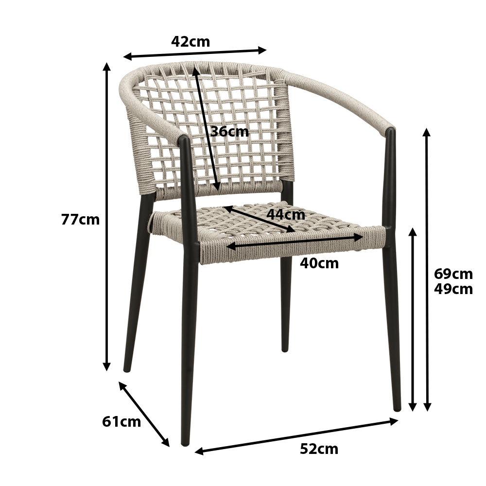 Outdoorstuhl Calderas Creme Ma?e